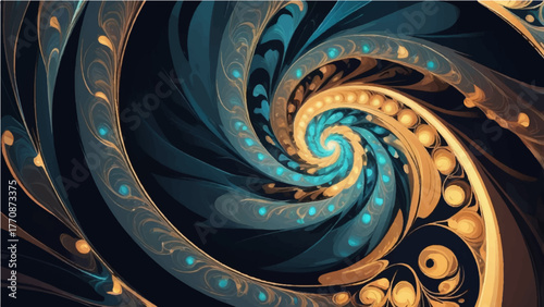 Blue abstract 3d spiral vortex design