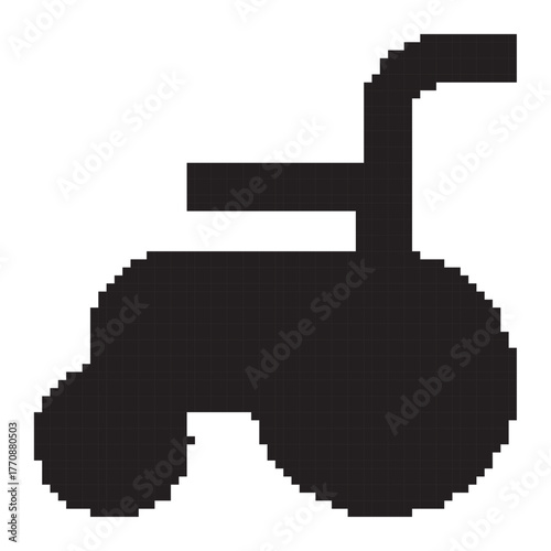 disabled person pixel icon, 8-bit. Vector illustration on a white background.