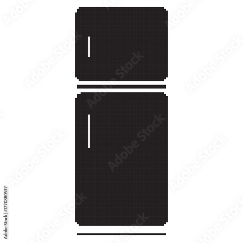 fridge pixel icon, 8-bit. Vector illustration on a white background.