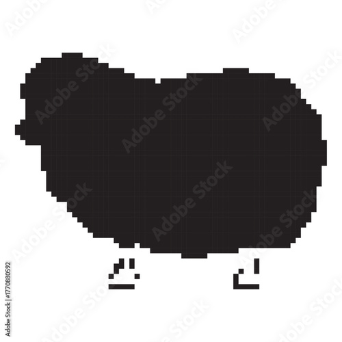 lamb pixel icon, 8-bit. Vector illustration on a white background.