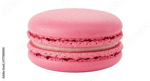 Sweet pink macaron isolated on a clean Transparent Background, highlighting the delicate French dessert.