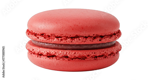 Vibrant Red Macaron French Dessert Isolated on a Transparent Background