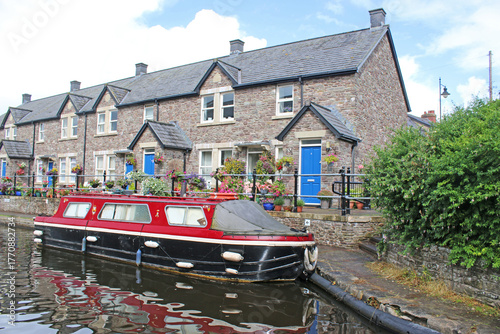 Fototapeta Narrow boat on the Brecon canal, Wales