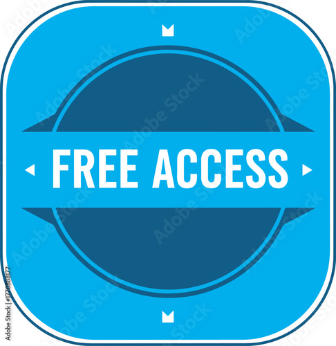 Free Access Badge with Arrow Accents in Blue Tones