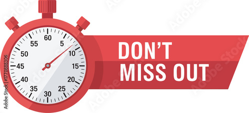 Limited Time Offer Hurry Red Countdown Clock Reminder Message