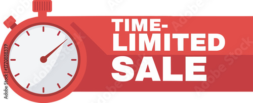 Red Timer Limited Sale Event Clockwork Promotion Deal