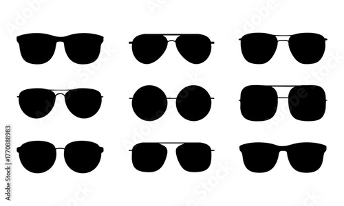 Modern Sunglass Frame Set – Flat Vector Fashion Design illustration Collection, easily editable.