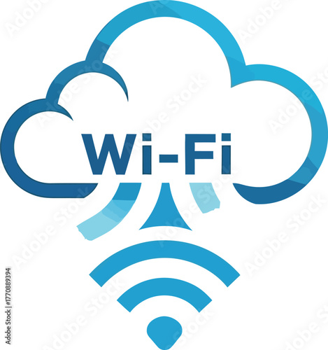 Cloud wi fi symbol representing wireless internet connection and cloud computing technology