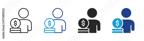 Personal Finance icon set multiple style collection