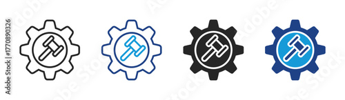 Legal Regulation icon set multiple style collection