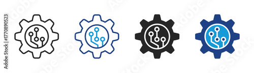 Smart Tech icon set multiple style collection