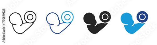 Fitness Training icon set multiple style collection