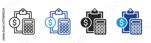 Financial Report icon set multiple style collection