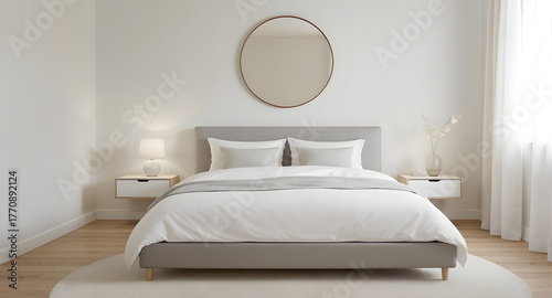 Fototapeta Naklejka Na Ścianę i Meble -  white master bedroom design