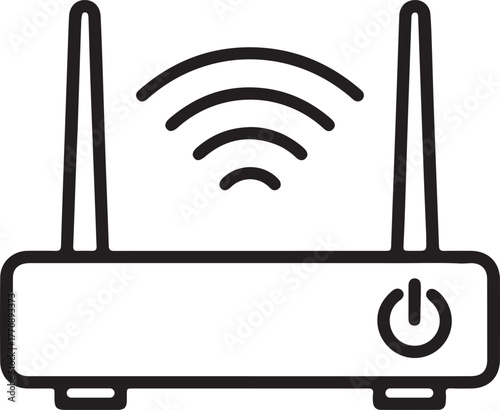 Modern wi-fi router with antennas emitting wireless signals representing connectivity technology and network communication seamlessly