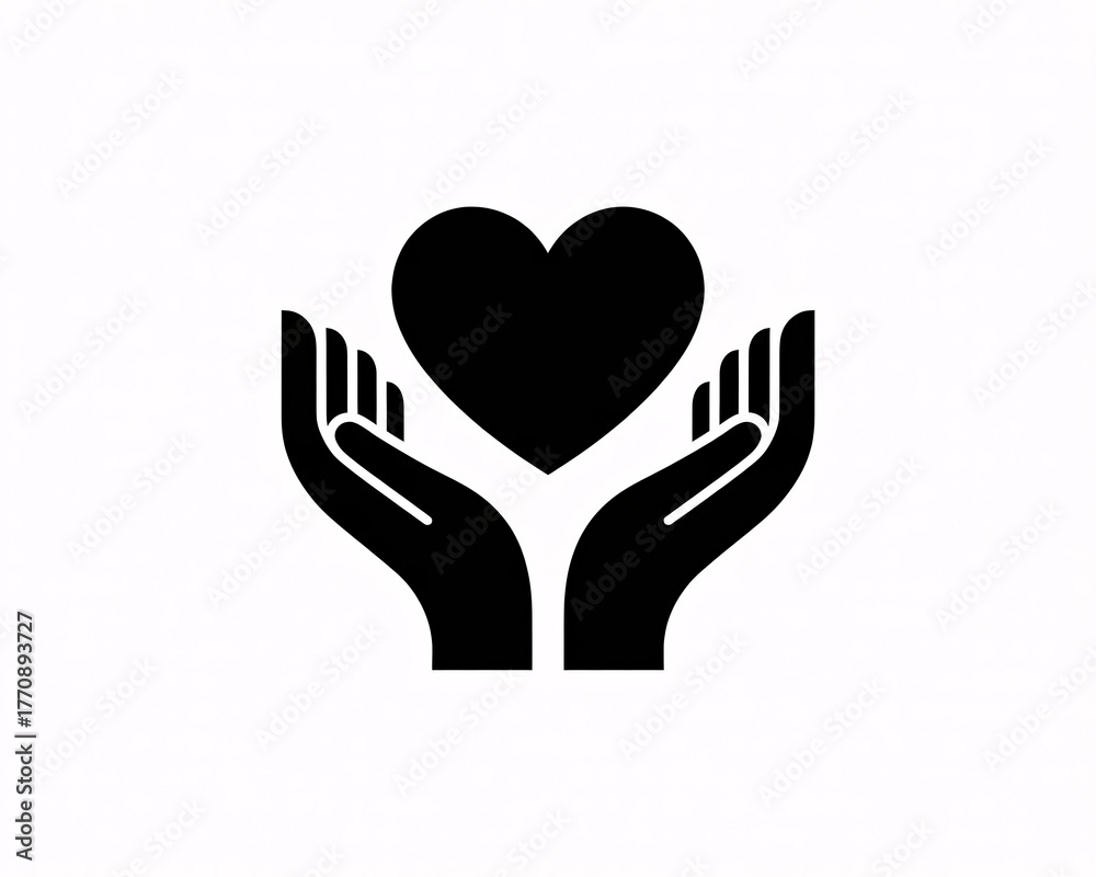 Obraz premium Caring hands gently cradling a heart symbol representing love compassion and support healthcare charity and wellness concepts