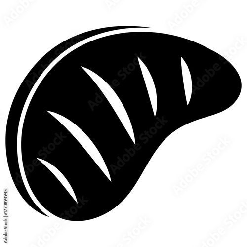 Meat icon vector . Steak illustration sign. BBQ symbol. Food logo. Brazier mark.