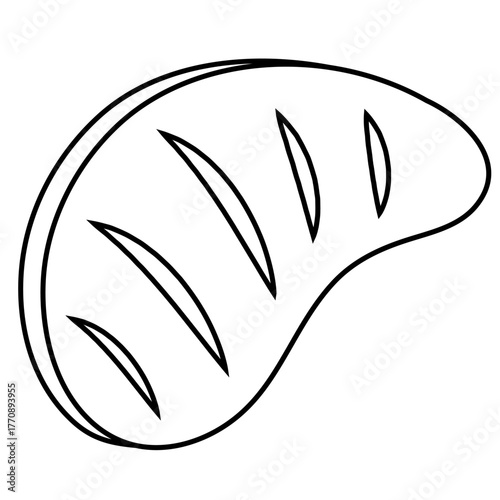 Meat icon vector . Steak illustration sign. BBQ symbol. Food logo. Brazier mark.