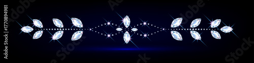 Sparkling diamond tiara, elegant horizontal vignette