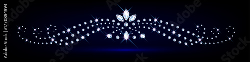 Sparkling diamond tiara, elegant horizontal vignette