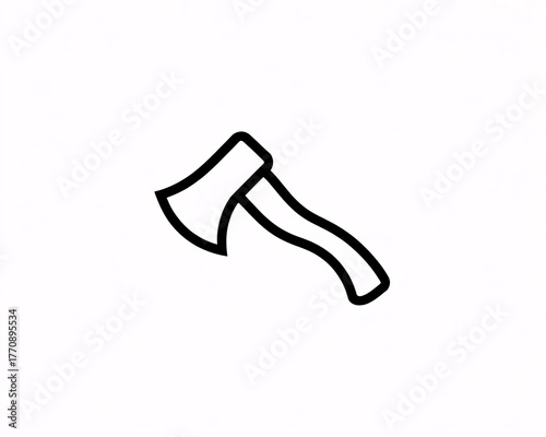 Bold, minimalist axe icon symbolizing strength, labor, and DIY projects for modern design applications and conceptual use.