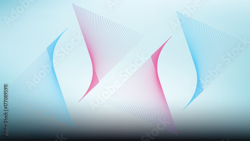 Abstract Geometric Composition with Dotted Triangles in Pink and Blue Hues Creating a Modern and Minimalist Design for Contemporary Backgrounds