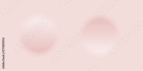 Minimal neumorphic buttons with soft shadows and smooth gradients on light pink background. Subtle 3D circular shapes for elegant modern user interface design. Abstract vector illustration.