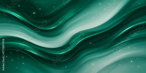 Soft, flowing blue and green abstract waves create a smooth digital line texture design for a colorful motion art wallpaper backdrop