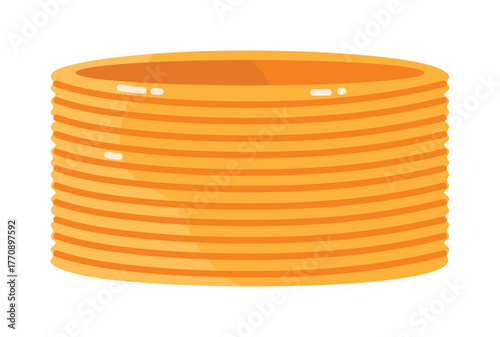 Traditional African gold neck ring shown isolated on white background for cultural and educational use vector illustration