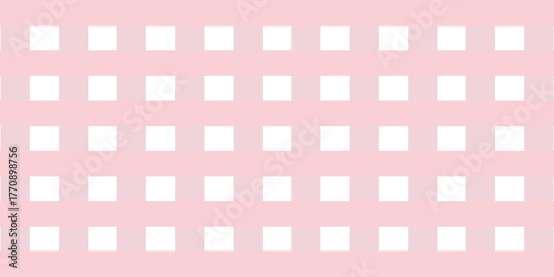 Vector seamless pattern of pastel pink and white plaid.