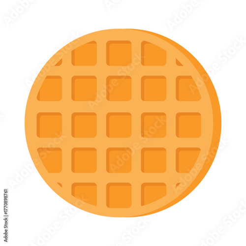 Crisp isolated Belgian waffle icon for breakfast food design and culinary projects vector illustration