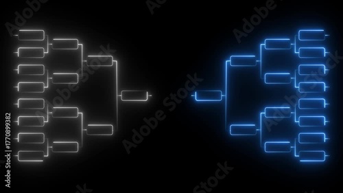 Team Tournament bracket. sports Tournament Bracket Concept. Tournament bracket icon with neon glow effect.