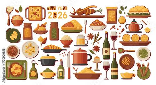 New year 2026 food and drink collection