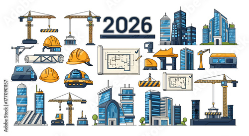Construction and development of modern buildings and infrastructure in 2026