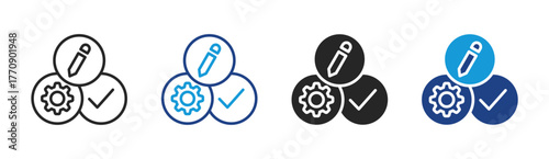 Development icon set multiple style collection