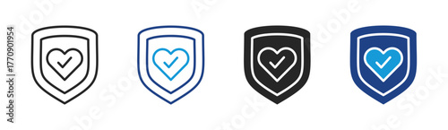 Protection icon set multiple style collection