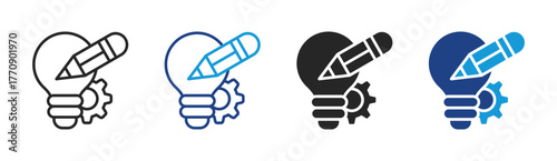 Creativity icon set multiple style collection