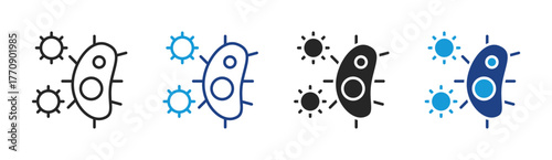 Virus icon set multiple style collection
