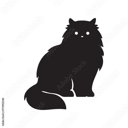 Elegant persian cat illustration with detailed fur and whiskers