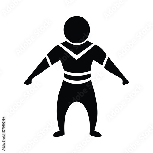 Simple strongman character in a bold pose, an isolated silhouette vector design