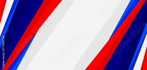 Abstract modern sports background with red and blue diagonal lines for a modern design and empty space in the middle.