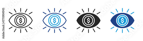 Vision icon set multiple style collection