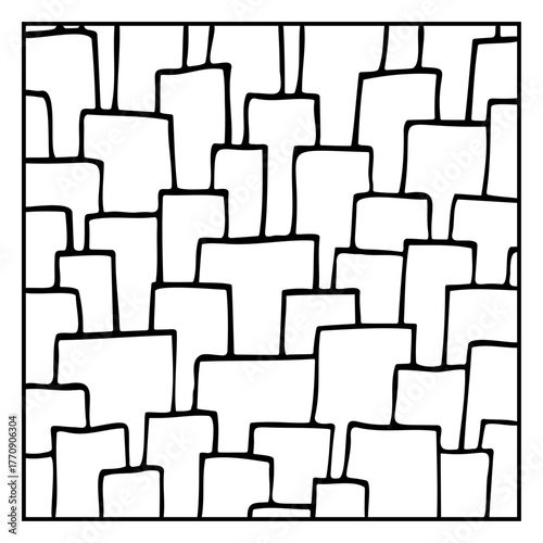 Hand drawn decorative zentangle graphic pattern. Doodle tiles for adult coloring book. Doodle vector zentangle design element