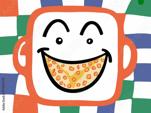 Smiling Casserole Dish Cartoon Illustration