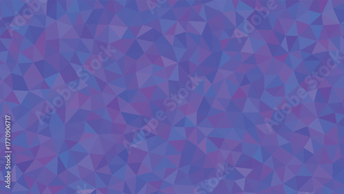 Vibrant purple and blue triangles create a mosaic pattern