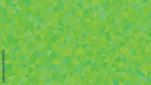 Abstract vibrant green background with a geometric low poly triangle pattern