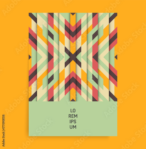 Abstract striped background. Geometric design. Vector illustration. Pattern can be used as a template for brochure, cover, poster, flyer, diary, notebook or notepad.