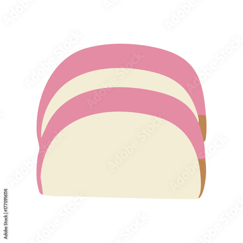 紅白かまぼこ　水彩風手描きベクターイラスト