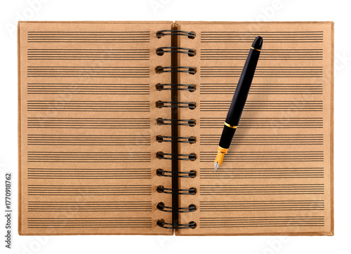 Music book with fountainpen