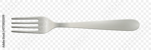 Vector 3d Realistic Metal Fork Isolated. Stainless Steel Fork for Kitchen, Restaurant Menu Design. Silver Fork Utensil, Elegant Tableware, Dining Tool. Food Illustration